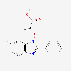 2-[(6-chloro-2-phenyl-1H-1,3-benzimidazol-1-yl)oxy]propanoic acid