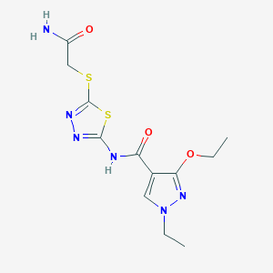 N-(5-((2-amino-2-oxoethyl)thio)-1,3,4-thiadiazol-2-yl)-3-ethoxy-1-ethyl-1H-pyrazole-4-carboxamide