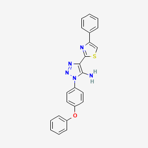 molecular formula C23H17N5OS B2990638 1-(4-phenoxyphenyl)-4-(4-phenylthiazol-2-yl)-1H-1,2,3-triazol-5-amine CAS No. 1251573-63-3