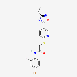 N-(4-bromo-2-fluorophenyl)-2-((5-(3-ethyl-1,2,4-oxadiazol-5-yl)pyridin-2-yl)thio)acetamide