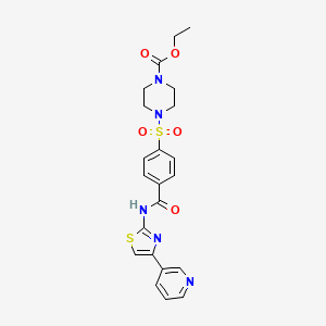 Ethyl 4-((4-((4-(pyridin-3-yl)thiazol-2-yl)carbamoyl)phenyl)sulfonyl)piperazine-1-carboxylate
