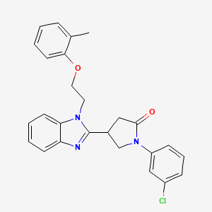 1-(3-chlorophenyl)-4-(1-(2-(o-tolyloxy)ethyl)-1H-benzo[d]imidazol-2-yl)pyrrolidin-2-one