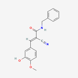 (E)-N-benzyl-2-cyano-3-(3-hydroxy-4-methoxyphenyl)prop-2-enamide