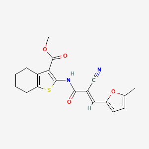 (E)-methyl 2-(2-cyano-3-(5-methylfuran-2-yl)acrylamido)-4,5,6,7-tetrahydrobenzo[b]thiophene-3-carboxylate