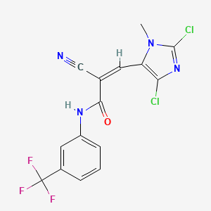 (Z)-2-cyano-3-(2,5-dichloro-3-methylimidazol-4-yl)-N-[3-(trifluoromethyl)phenyl]prop-2-enamide