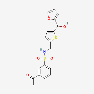 3-acetyl-N-((5-(furan-2-yl(hydroxy)methyl)thiophen-2-yl)methyl)benzenesulfonamide