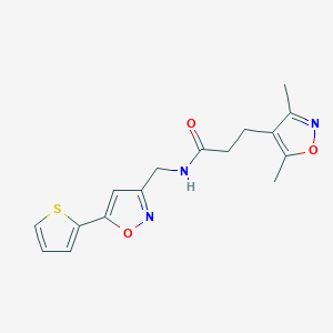 3-(3,5-dimethylisoxazol-4-yl)-N-((5-(thiophen-2-yl)isoxazol-3-yl)methyl)propanamide