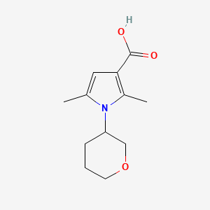 molecular formula C12H17NO3 B2990682 2,5-dimethyl-1-(oxan-3-yl)-1H-pyrrole-3-carboxylic acid CAS No. 1344295-04-0