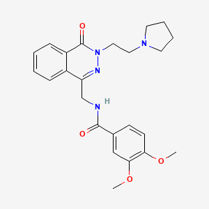 3,4-dimethoxy-N-((4-oxo-3-(2-(pyrrolidin-1-yl)ethyl)-3,4-dihydrophthalazin-1-yl)methyl)benzamide