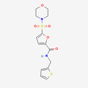 molecular formula C14H16N2O5S2 B2990697 5-(morpholinosulfonyl)-N-(thiophen-2-ylmethyl)furan-2-carboxamide CAS No. 1170875-63-4