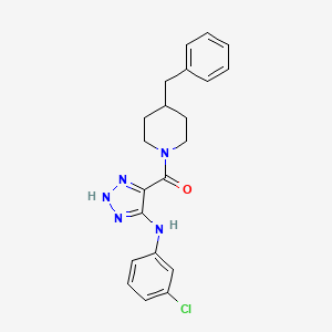 (4-benzylpiperidin-1-yl)(5-((3-chlorophenyl)amino)-1H-1,2,3-triazol-4-yl)methanone