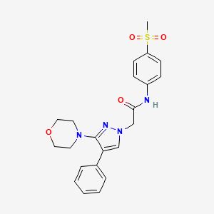 molecular formula C22H24N4O4S B2990703 N-(4-(methylsulfonyl)phenyl)-2-(3-morpholino-4-phenyl-1H-pyrazol-1-yl)acetamide CAS No. 1286706-46-4