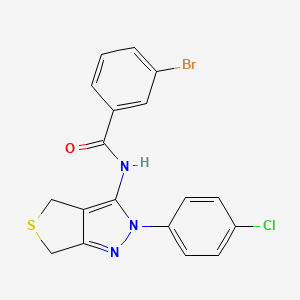 3-bromo-N-[2-(4-chlorophenyl)-4,6-dihydrothieno[3,4-c]pyrazol-3-yl]benzamide