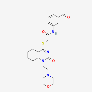 N-(3-acetylphenyl)-2-((1-(2-morpholinoethyl)-2-oxo-1,2,5,6,7,8-hexahydroquinazolin-4-yl)thio)acetamide