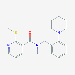 N-methyl-2-(methylsulfanyl)-N-{[2-(piperidin-1-yl)phenyl]methyl}pyridine-3-carboxamide