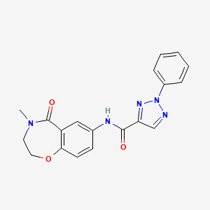 molecular formula C19H17N5O3 B2990726 N-(4-methyl-5-oxo-2,3,4,5-tetrahydrobenzo[f][1,4]oxazepin-7-yl)-2-phenyl-2H-1,2,3-triazole-4-carboxamide CAS No. 1327560-64-4