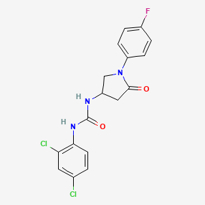 1-(2,4-Dichlorophenyl)-3-[1-(4-fluorophenyl)-5-oxopyrrolidin-3-yl]urea