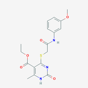 molecular formula C17H19N3O5S B2990734 ethyl 4-[2-(3-methoxyanilino)-2-oxoethyl]sulfanyl-6-methyl-2-oxo-1H-pyrimidine-5-carboxylate CAS No. 899957-16-5
