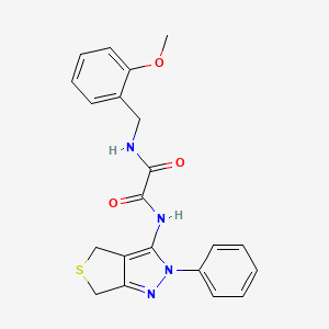 molecular formula C21H20N4O3S B2990781 N-[(2-methoxyphenyl)methyl]-N'-(2-phenyl-4,6-dihydrothieno[3,4-c]pyrazol-3-yl)oxamide CAS No. 899969-46-1
