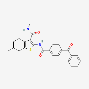 molecular formula C25H24N2O3S B2990785 2-(4-苯甲酰苯甲酰胺)-N,6-二甲基-4,5,6,7-四氢苯并[b]噻吩-3-甲酰胺 CAS No. 892977-27-4