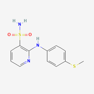 molecular formula C12H13N3O2S2 B2990789 2-{[4-(Methylthio)phenyl]amino}pyridine-3-sulfonamide CAS No. 1340859-21-3