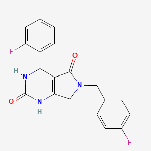 molecular formula C19H15F2N3O2 B2990791 6-(4-fluorobenzyl)-4-(2-fluorophenyl)-3,4,6,7-tetrahydro-1H-pyrrolo[3,4-d]pyrimidine-2,5-dione CAS No. 1021025-05-7