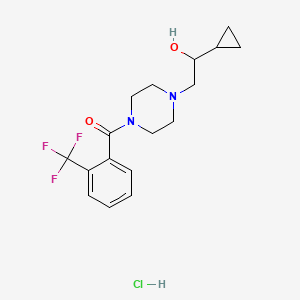 (4-(2-Cyclopropyl-2-hydroxyethyl)piperazin-1-yl)(2-(trifluoromethyl)phenyl)methanone hydrochloride