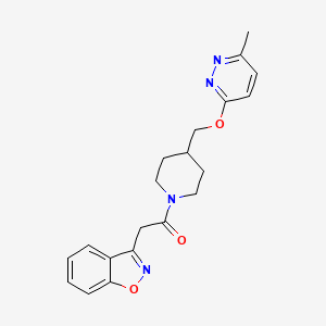 molecular formula C20H22N4O3 B2990795 2-(1,2-Benzoxazol-3-yl)-1-[4-[(6-methylpyridazin-3-yl)oxymethyl]piperidin-1-yl]ethanone CAS No. 2310122-29-1
