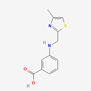 molecular formula C12H12N2O2S B2990796 3-(((4-Methylthiazol-2-yl)methyl)amino)benzoic acid CAS No. 1368359-84-5