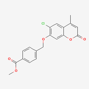 molecular formula C19H15ClO5 B2990874 methyl 4-{[(6-chloro-4-methyl-2-oxo-2H-chromen-7-yl)oxy]methyl}benzoate CAS No. 389077-17-2