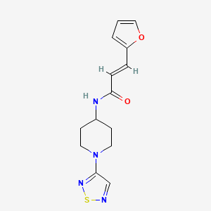 molecular formula C14H16N4O2S B2990880 (E)-N-(1-(1,2,5-thiadiazol-3-yl)piperidin-4-yl)-3-(furan-2-yl)acrylamide CAS No. 2034996-94-4