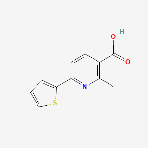 molecular formula C11H9NO2S B2990894 2-Methyl-6-(thiophen-2-yl)pyridine-3-carboxylic acid CAS No. 582325-50-6