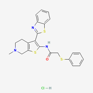 N-(3-(benzo[d]thiazol-2-yl)-6-methyl-4,5,6,7-tetrahydrothieno[2,3-c]pyridin-2-yl)-2-(phenylthio)acetamide hydrochloride
