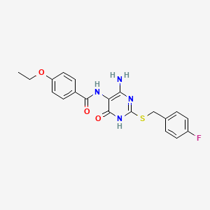 N-(4-amino-2-((4-fluorobenzyl)thio)-6-oxo-1,6-dihydropyrimidin-5-yl)-4-ethoxybenzamide
