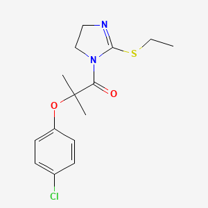 molecular formula C15H19ClN2O2S B2990970 2-(4-Chlorophenoxy)-1-(2-ethylsulfanyl-4,5-dihydroimidazol-1-yl)-2-methylpropan-1-one CAS No. 862826-61-7