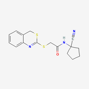 molecular formula C16H17N3OS2 B2990972 2-(4H-3,1-benzothiazin-2-ylsulfanyl)-N-(1-cyanocyclopentyl)acetamide CAS No. 1043192-31-9