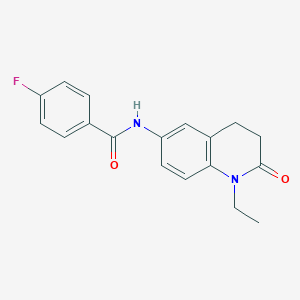 N~1~-(1-ethyl-2-oxo-1,2,3,4-tetrahydro-6-quinolinyl)-4-fluorobenzamide