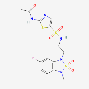 N-(5-(N-(2-(6-fluoro-3-methyl-2,2-dioxidobenzo[c][1,2,5]thiadiazol-1(3H)-yl)ethyl)sulfamoyl)thiazol-2-yl)acetamide