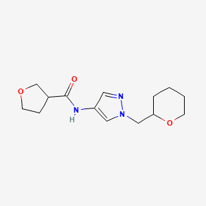 N-(1-((tetrahydro-2H-pyran-2-yl)methyl)-1H-pyrazol-4-yl)tetrahydrofuran-3-carboxamide