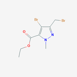 molecular formula C8H10Br2N2O2 B2991007 Ethyl 4-bromo-3-(bromomethyl)-1-methyl-1H-pyrazole-5-carboxylate CAS No. 1454848-19-1