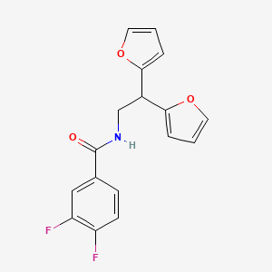 molecular formula C17H13F2NO3 B2991023 N-[2,2-bis(furan-2-yl)ethyl]-3,4-difluorobenzamide CAS No. 2097904-00-0