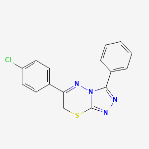 B2991038 6-(4-chlorophenyl)-3-phenyl-7H-[1,2,4]triazolo[3,4-b][1,3,4]thiadiazine CAS No. 68469-05-6