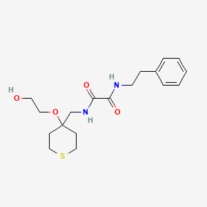 molecular formula C18H26N2O4S B2991052 N1-((4-(2-hydroxyethoxy)tetrahydro-2H-thiopyran-4-yl)methyl)-N2-phenethyloxalamide CAS No. 2319895-55-9
