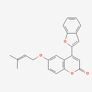 molecular formula C22H18O4 B2991069 4-(1-benzofuran-2-yl)-6-[(3-methylbut-2-en-1-yl)oxy]-2H-chromen-2-one CAS No. 898447-93-3