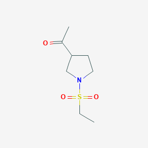 molecular formula C8H15NO3S B2991090 1-(1-(Ethylsulfonyl)pyrrolidin-3-yl)ethanone CAS No. 2034515-88-1