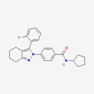 N-cyclopentyl-4-[3-(2-fluorophenyl)-4,5,6,7-tetrahydro-2H-indazol-2-yl]benzenecarboxamide