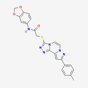 N-1,3-benzodioxol-5-yl-2-{[9-(4-methylphenyl)pyrazolo[1,5-a][1,2,4]triazolo[3,4-c]pyrazin-3-yl]thio}acetamide