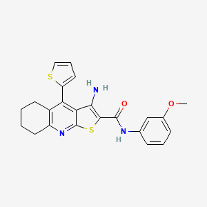 3-amino-N-(3-methoxyphenyl)-4-(thiophen-2-yl)-5,6,7,8-tetrahydrothieno[2,3-b]quinoline-2-carboxamide
