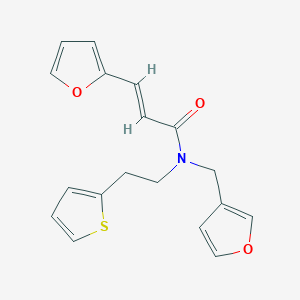 (E)-3-(furan-2-yl)-N-(furan-3-ylmethyl)-N-(2-(thiophen-2-yl)ethyl)acrylamide