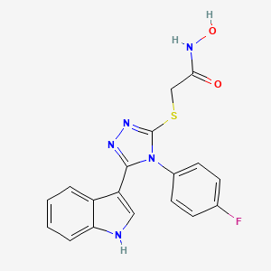 2-((4-(4-fluorophenyl)-5-(1H-indol-3-yl)-4H-1,2,4-triazol-3-yl)thio)-N-hydroxyacetamide